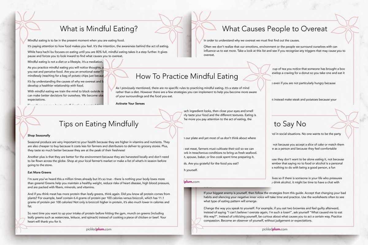 Mindful Eating Guide Pages