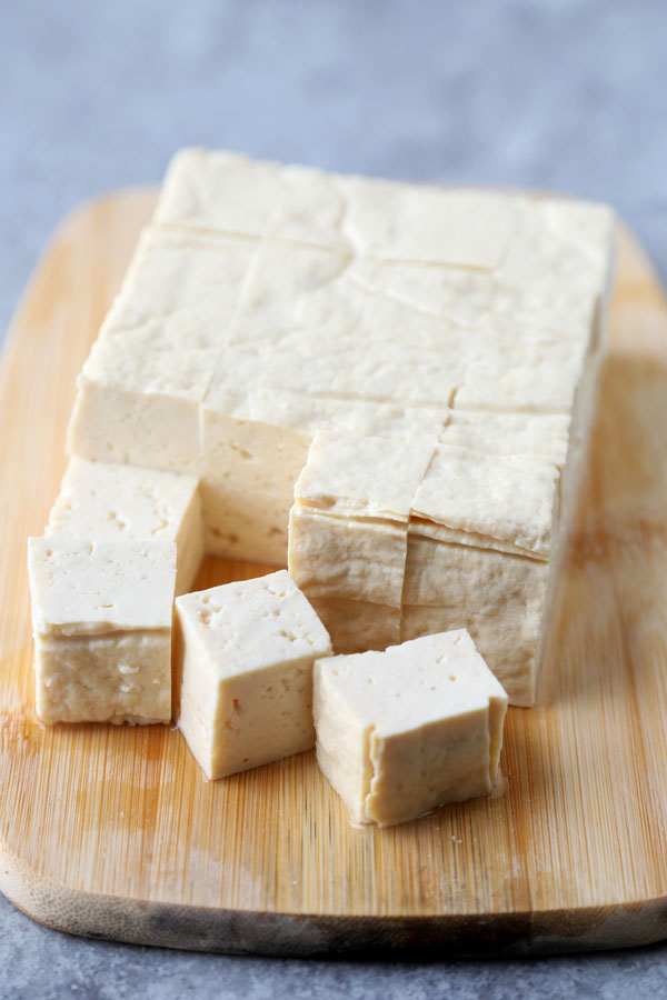 sliced tofu cubes