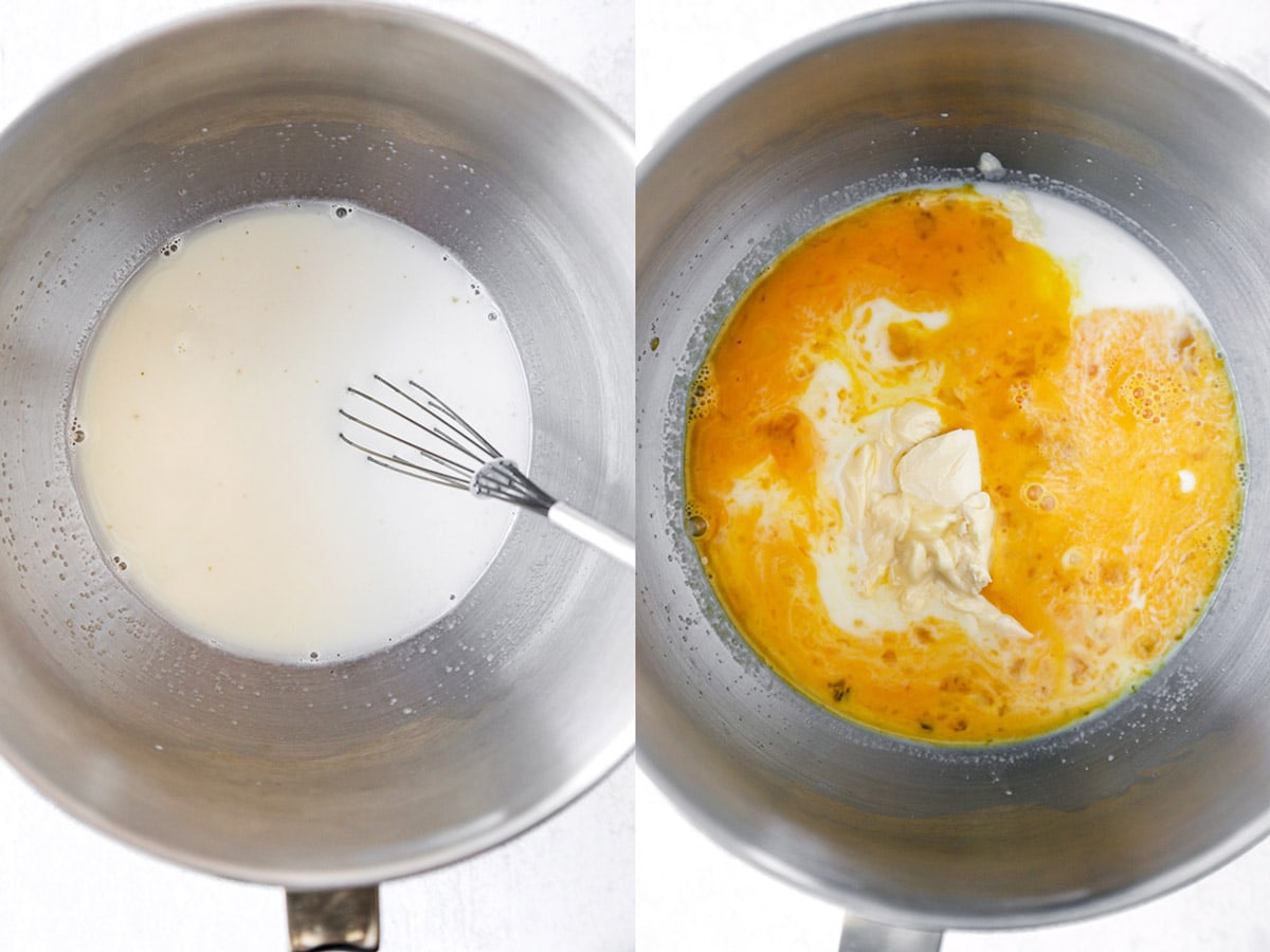 milk and eggs whisking