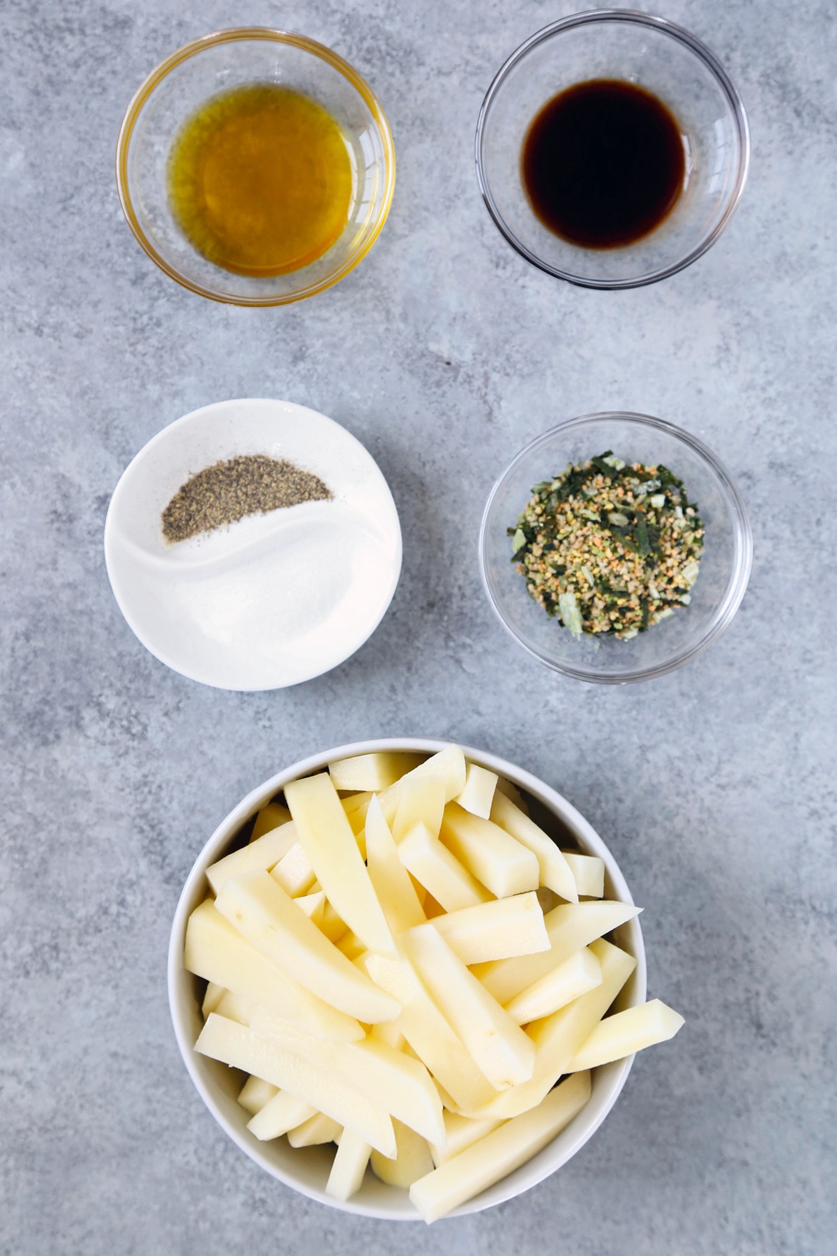 ingredients for furikake potatoes
