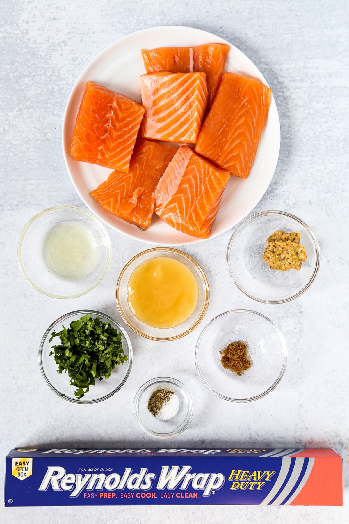 ingredients for honey mustard salmon