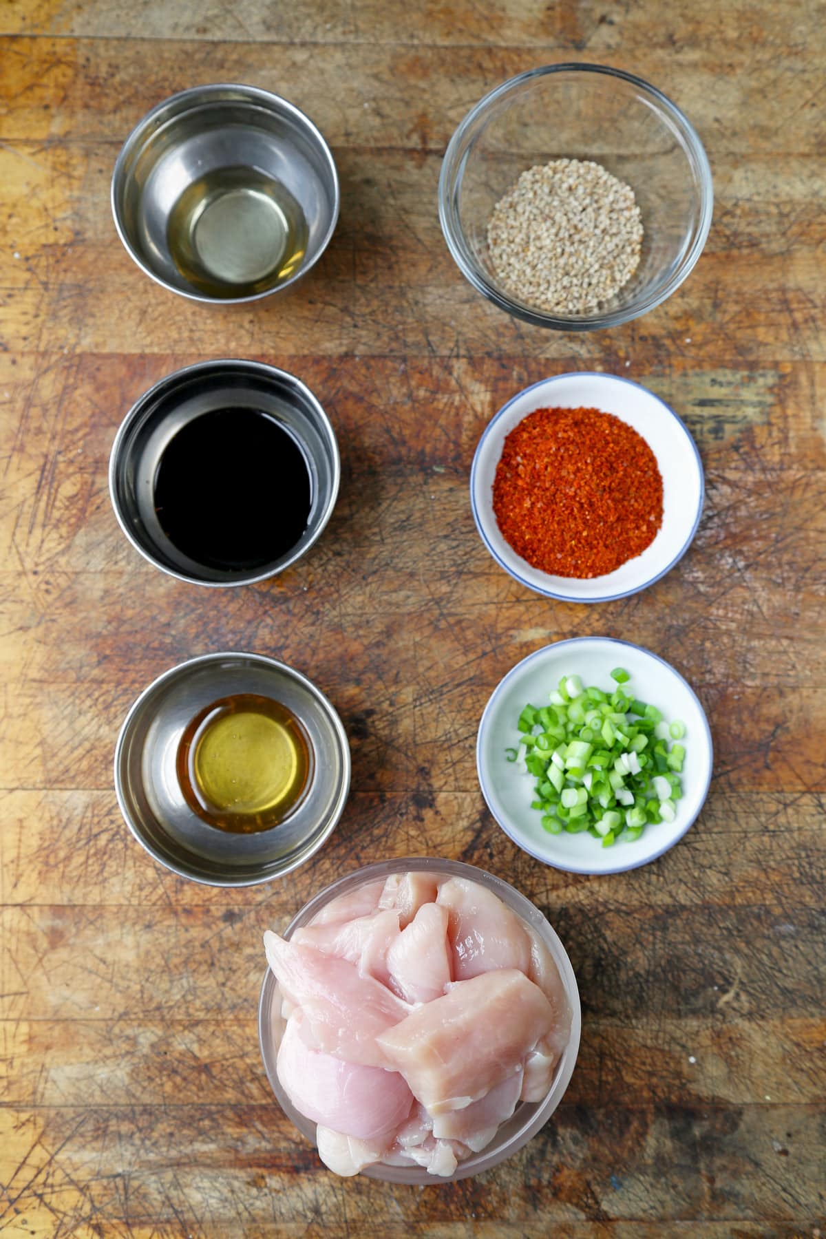 Ingredients for Korean chicken recipe