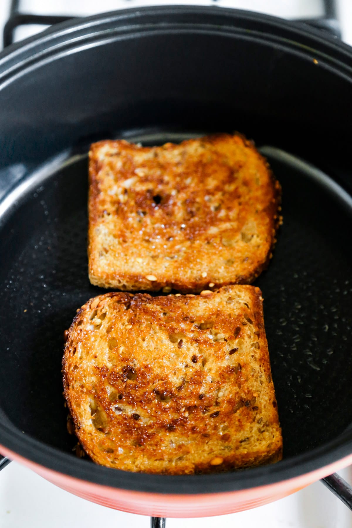 toast in a pan