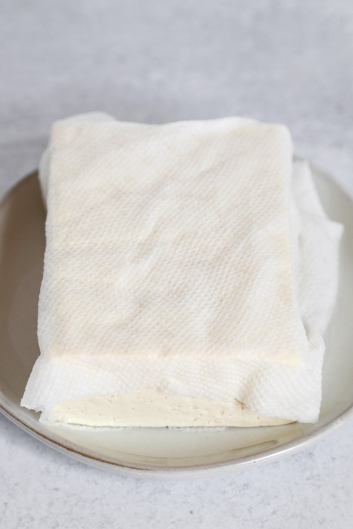 tofu wrapped paper towel