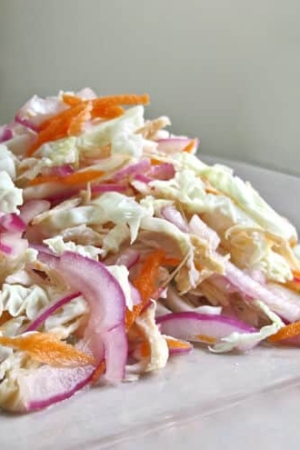 Plate of cabbage slaw