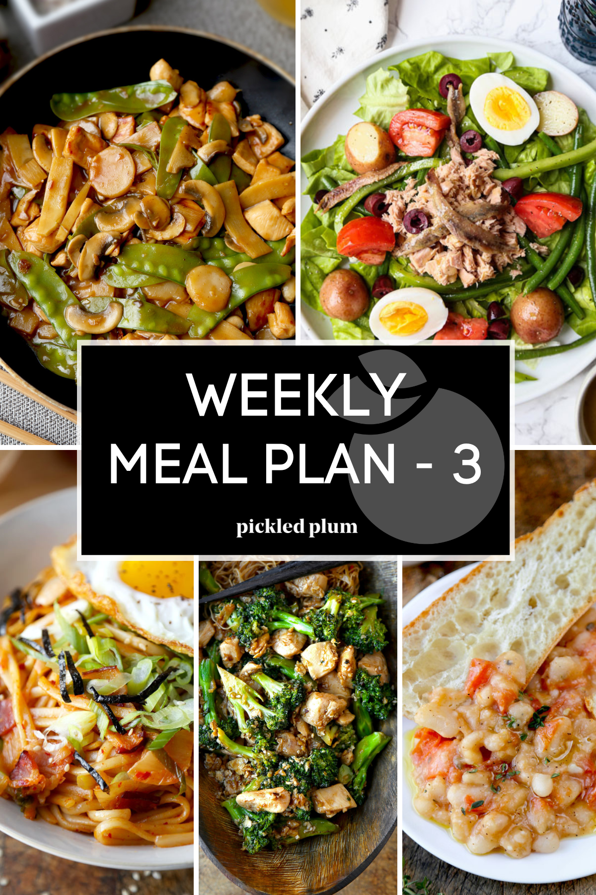 Weekly meal plan - 3 salads and stir fries