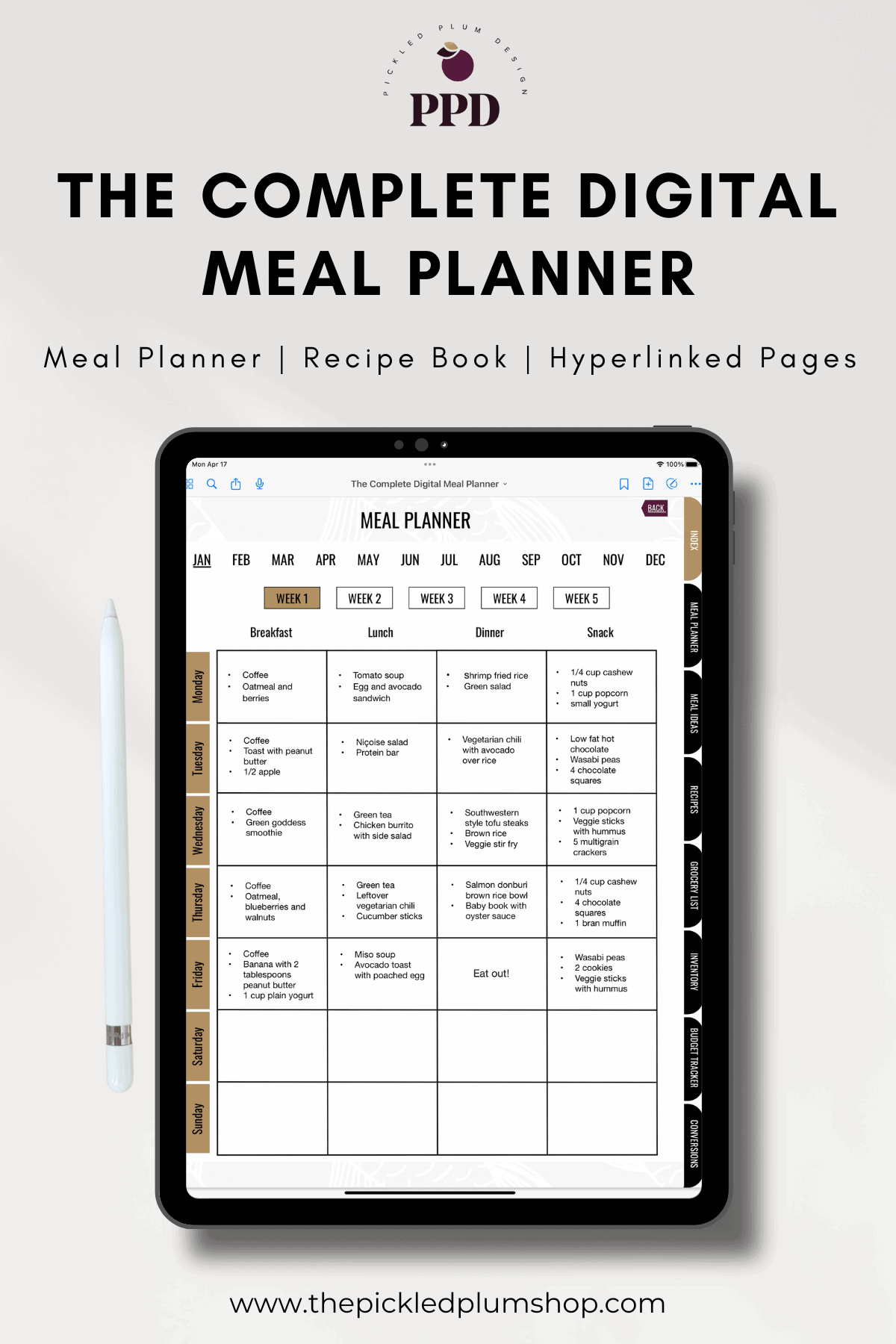digital meal planner