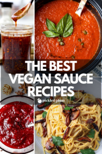 Pictures of multiple vegan sauce recipes